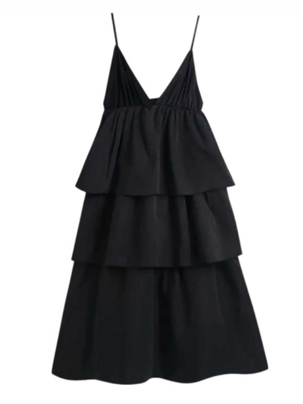 Zara Black Tiered Spaghetti Strap Dress